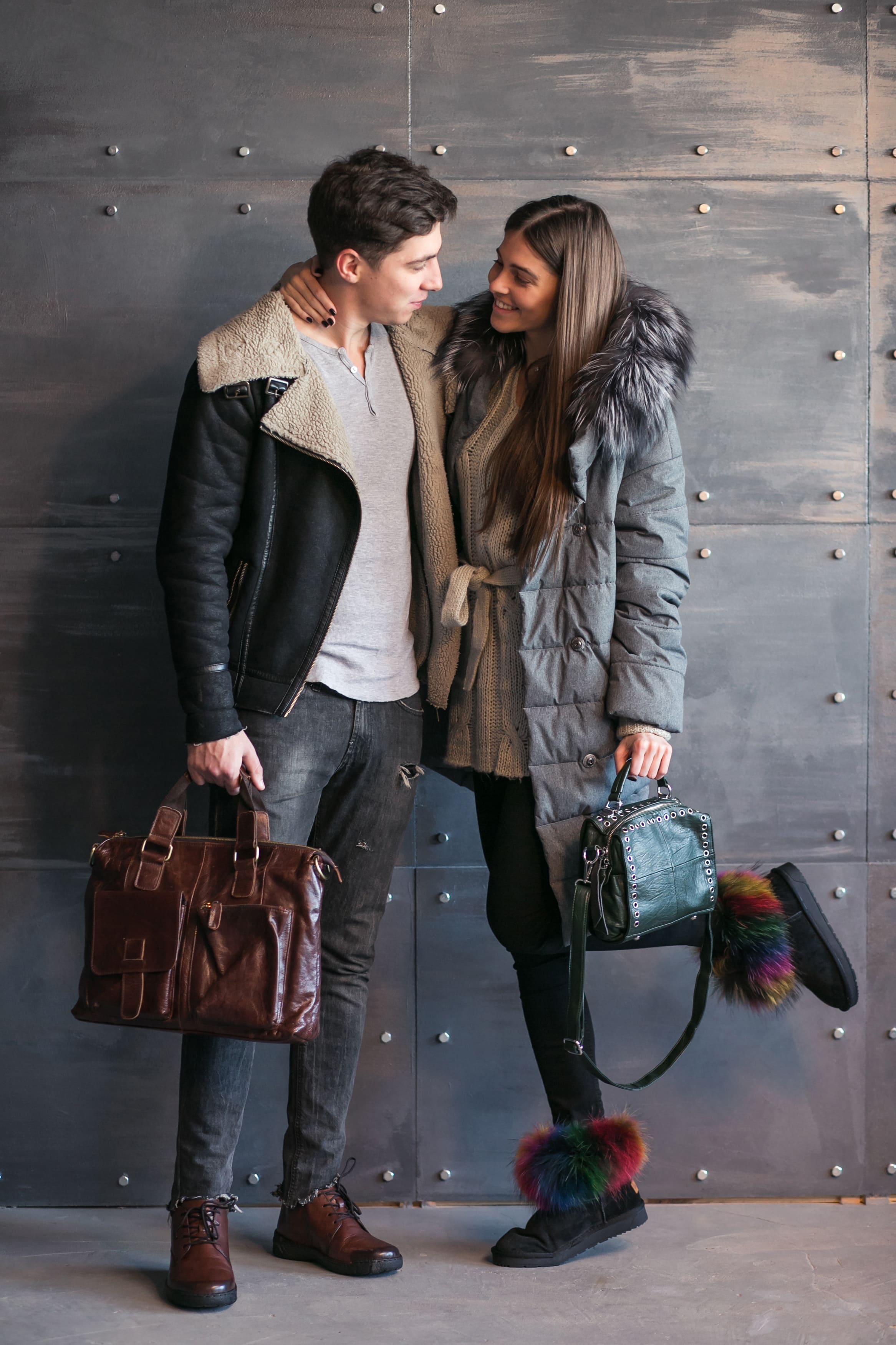 pareja con chaqueta